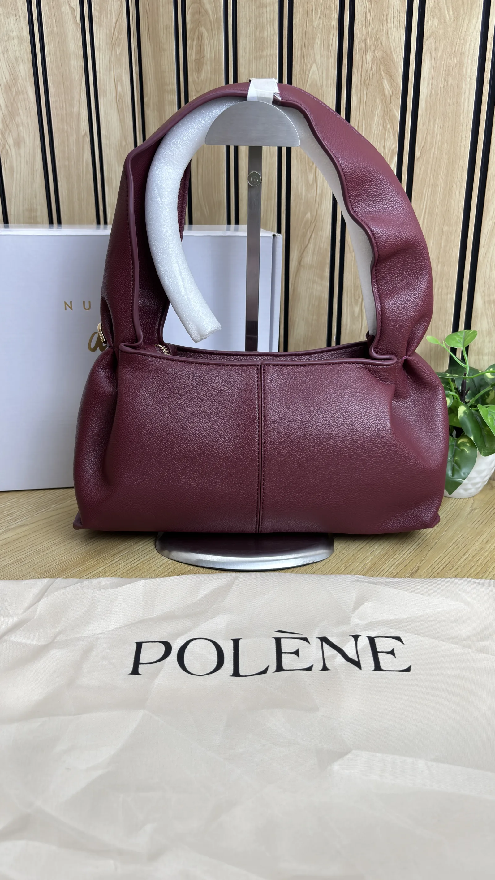 POLENE NUMERO NEUF EAST WEST TEXTURED EBONY